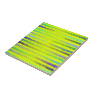 Coastal Beach Waves Salty Watercolor On Yellow Ceramic Tile