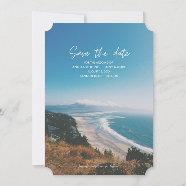 Coastal Beach Wedding Save the Date (Front)