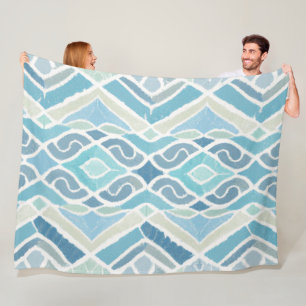Coastal/beachy/nautical blue fleece blanket