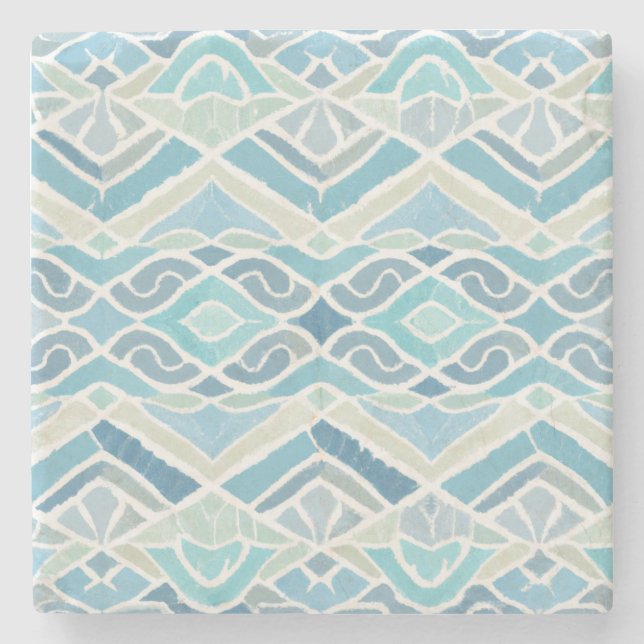 Coastal/beachy/nautical blue stone coaster (Front)
