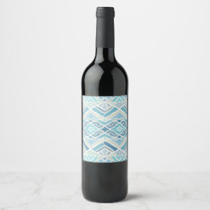 Coastal/beachy/nautical blue wine label