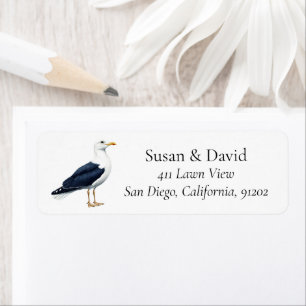 Coastal Bird Seagull Personalised Address Return Address Label