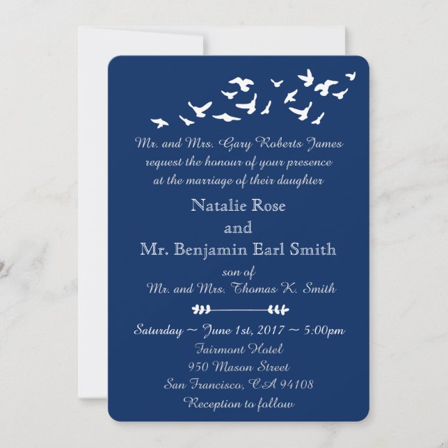 Coastal Birds Wedding | Simple Elegant Template (Front)