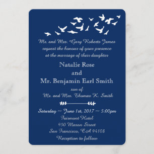 Coastal Birds Wedding Simple Elegant Template