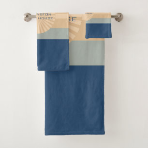 Coastal Bliss-Stripes-Blue Yellow Green- Bath Towel Set