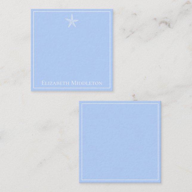 Coastal Blue and White Starfish Personalised Card (Front/Back)