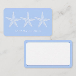 Coastal Blue and White Starfish Personalised Card