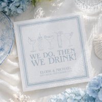 Coastal Blue Cocktail Wedding Reception Bar