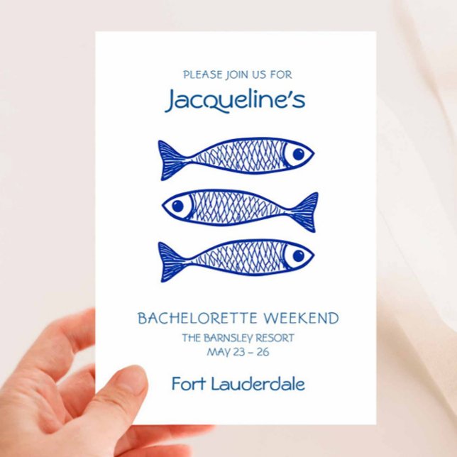 Coastal Blue Fish Bachelorette Invitation (Creator Uploaded)