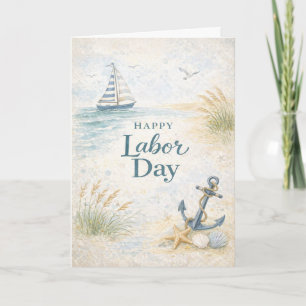 Coastal Blue Happy Labour Day Card