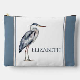 Coastal Blue Heron Bird Personalised Accessory Pouch