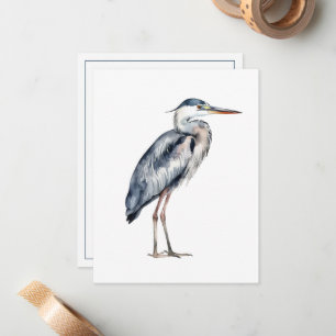 Coastal Blue Heron Bird Personalised Card