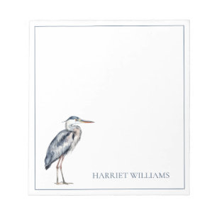 Coastal Blue Heron Bird Personalised Notepad