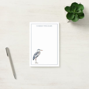 Coastal Blue Heron Bird Personalised Post-it Notes