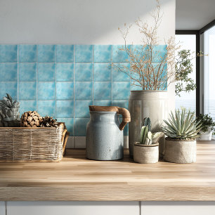 Coastal Blue Modern Watercolor  Ceramic Tile