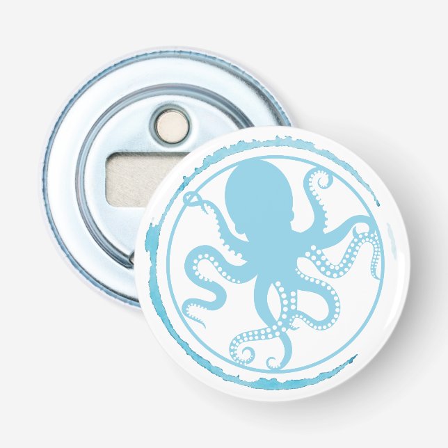 Coastal Blue Octopus 2 Bottle Opener (Front)