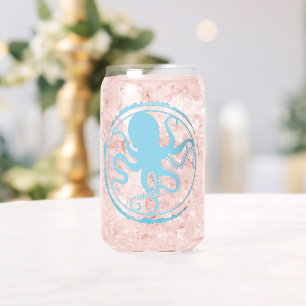 Coastal Blue Octopus 2 Can Glass