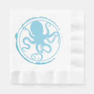 Coastal Blue Octopus 2 Napkin