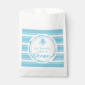 Coastal Blue Octopus Favour Bag