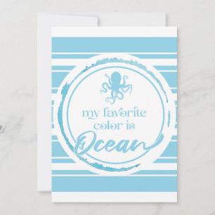 Coastal Blue Octopus Invitation