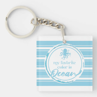 Coastal Blue Octopus Key Ring