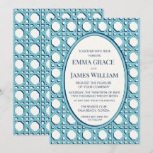 Coastal Blue Rattan Cane Wedding