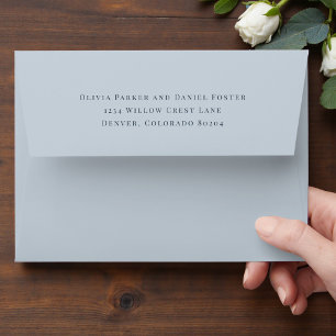 Coastal Blue Return Address Wedding Envelope