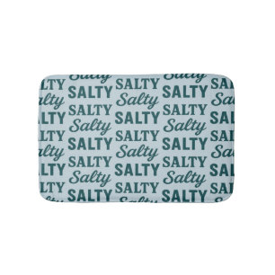Coastal Blue Salty Life   Graphic Nautical Beach Bath Mat