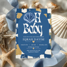 Coastal Blue Seashell Oh Baby Baby Shower