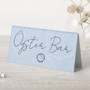 Coastal Blue Seashells Wedding Oyster Bar