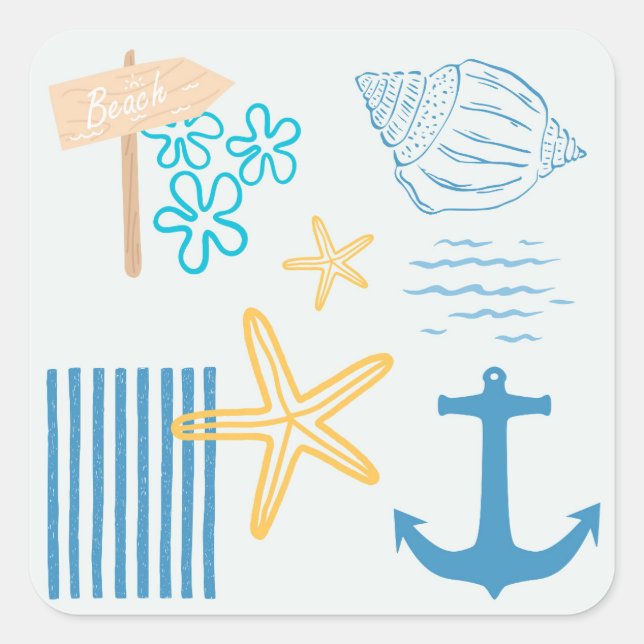 Coastal Blue Square Sticker (Front)
