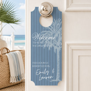 Coastal Blue Stripe Bachelorette Weekend Door Hanger