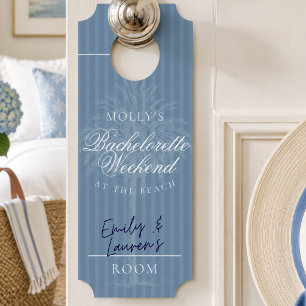 Coastal Blue Stripe Bachelorette Weekend Door Hanger