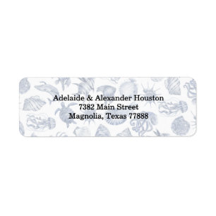 Coastal Blue Wedding Address Return Address Label