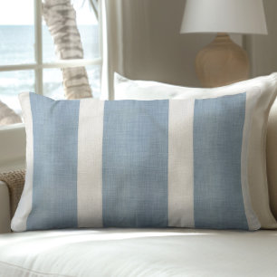 Coastal Blue & White Stripes Lumbar Cushion