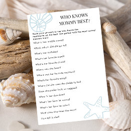Coastal Blue Who Knows Mummy Best Baby Shower Game