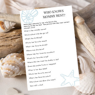 Coastal Blue Who Knows Mummy Best Baby Shower Game