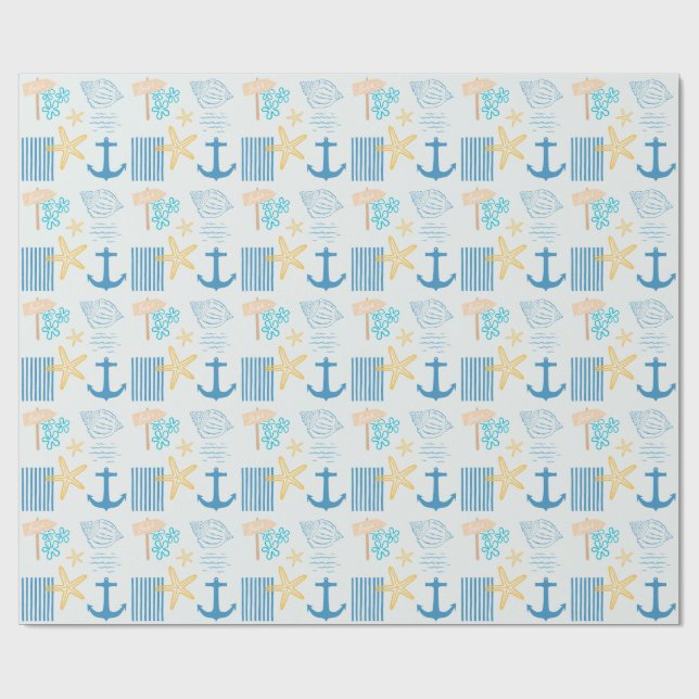 Coastal Blue Wrapping Paper (Flat)