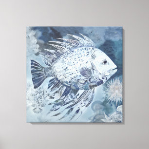 Coastal Boho Fish Canvas Print