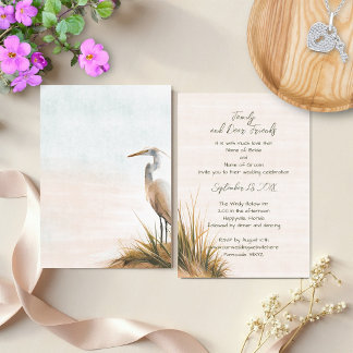 Coastal Boho Wedding All in One Invitation