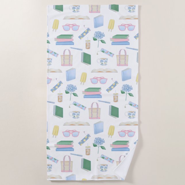 Coastal Book Club Summer Beach Reading Towel (Front)