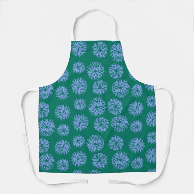 Coastal Botanical All-Over Print Apron, Medium Apron (Front)