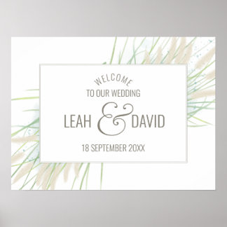 Coastal Botanical Wedding Poster