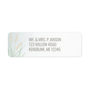 Coastal Botanical Wedding Return Address Label