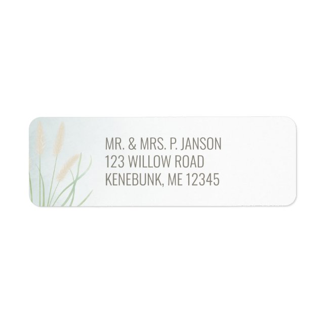 Coastal Botanical Wedding Return Address Label (Front)