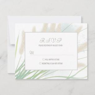 Coastal Botanical Wedding RSVP Card