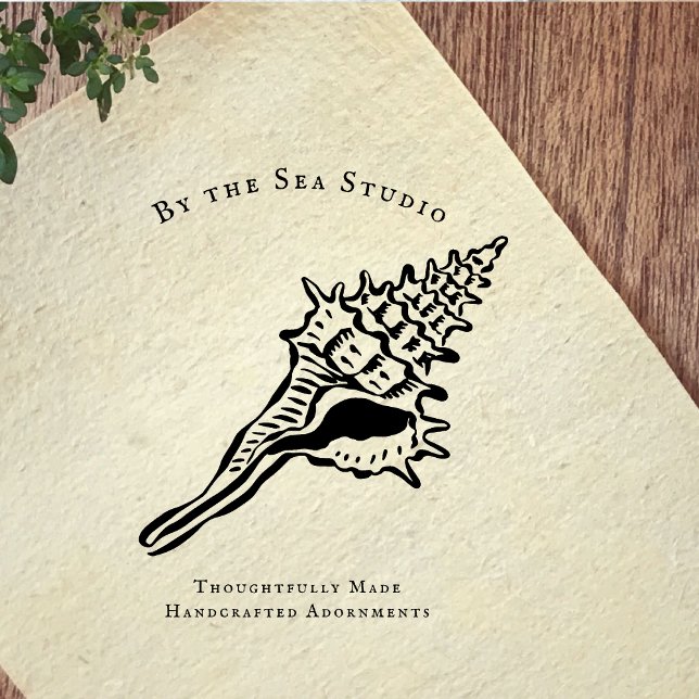 Coastal Boutique Logo Shell Illustration Rubber Stamp (Creator Uploaded)