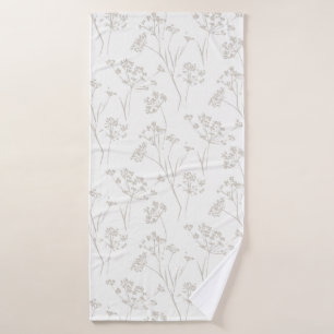 Coastal branches calming nature dry flowers bath towel