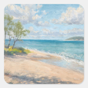 Coastal Breeze Fine Art Beach Print Square Sticker