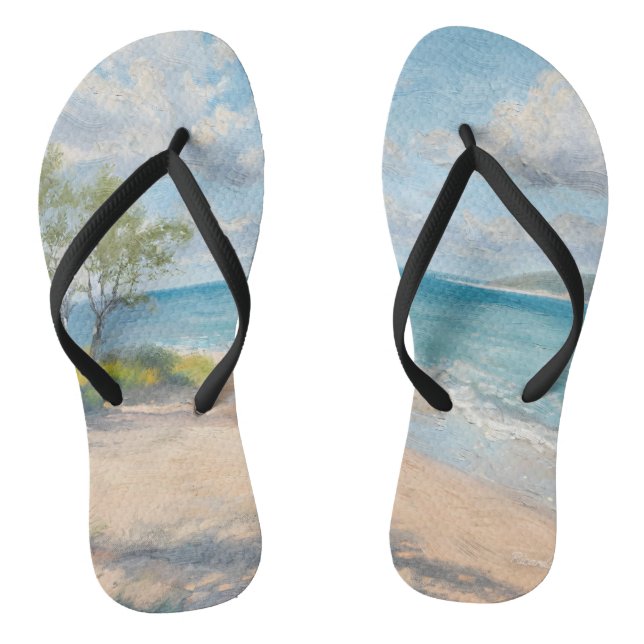 Coastal Breeze Fine Art Beach Print Thongs (Footbed)
